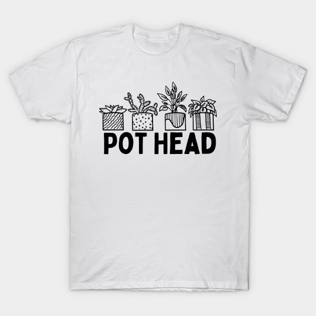 Plant Lover and Gardener: Pot Head Succulent T-Shirt by larfly